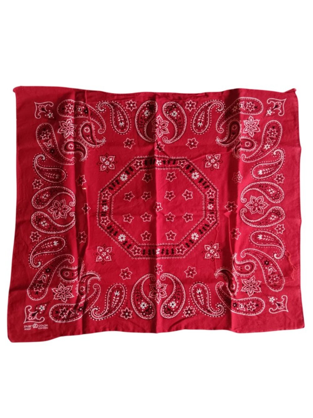 Vintage Trunk Up Elephant Paisley Bandana Hanky Western Handkerchief Fast Color